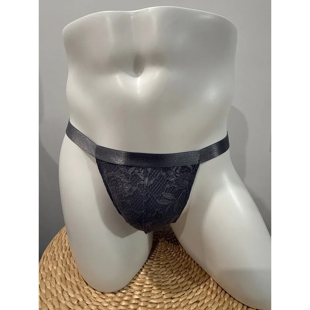 Cosabella Never Say Never Italian Thong Odisha Grey Men's Lace NWT Size M